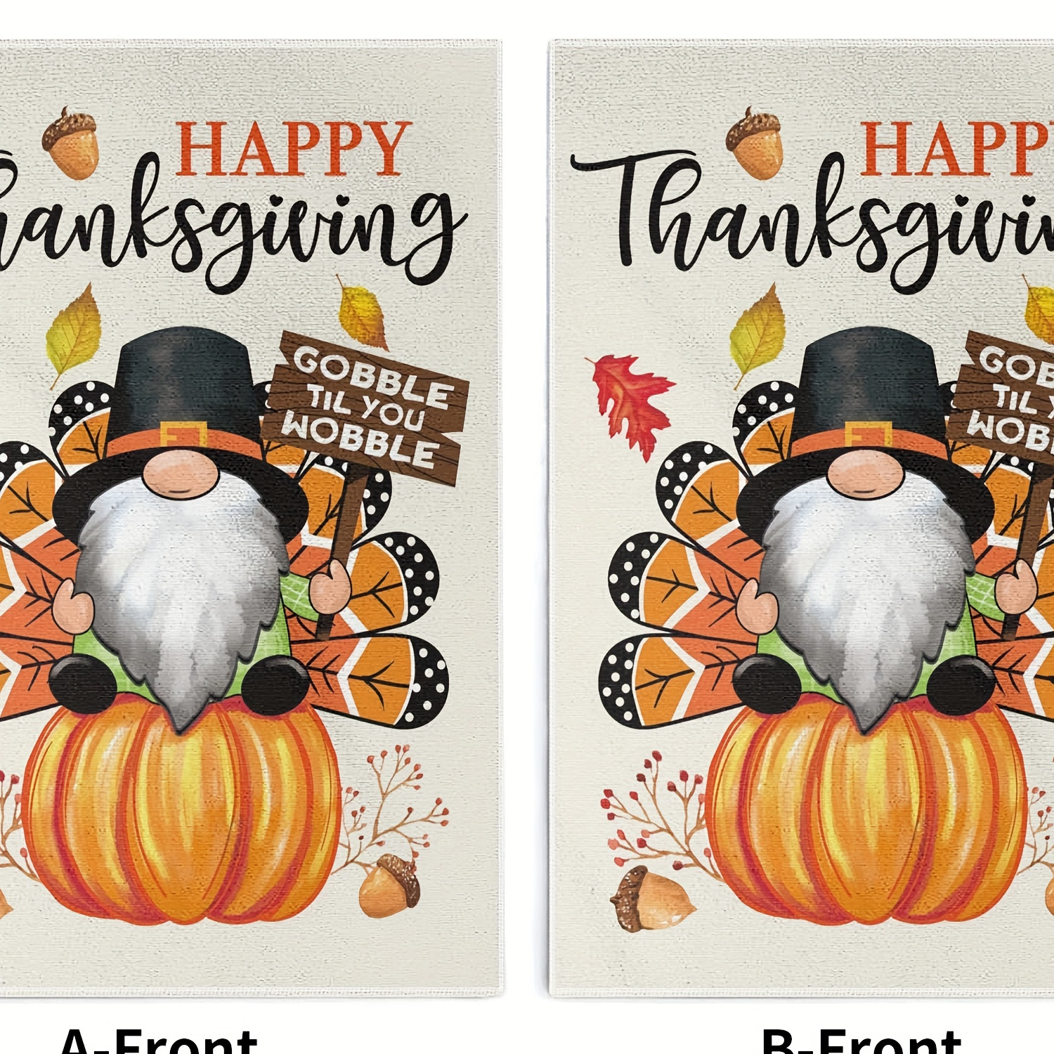 

2-pack Happy Thanksgiving Kitchen Towels - Turkey, Gnome & Pumpkin Design With Maple Leaves | Ultra Absorbent, Soft & Quick Dry | Perfect For Home, Kitchen & Restaurant Use | 18x26 Inches