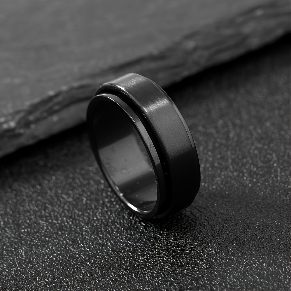 Spinner Ring Mens Rotating Stainless Steel Ring