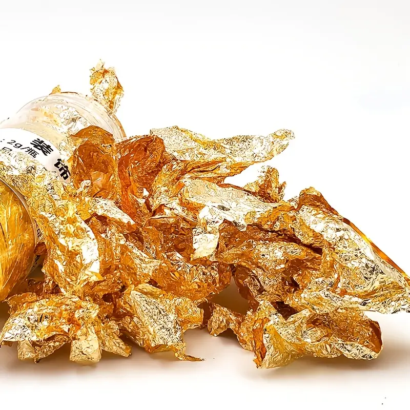 1 Pack Hojuelas Oro Dorado 0.07oz Hoja Oro Comestible - Temu Chile