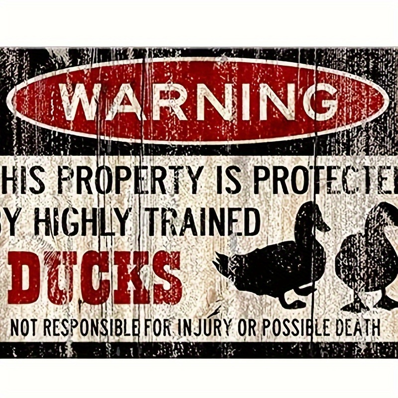 

1pc Vintage Duck Warning The Duck Cage Rules Signs For Restroom Bar Pub Club Cafe Home Restaurant Wall Decoration 7.9x11.9inch Aluminum