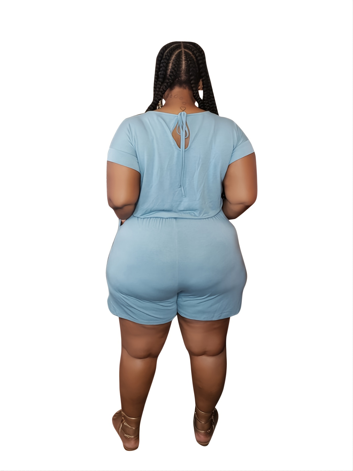 Plus size romper on sale shorts