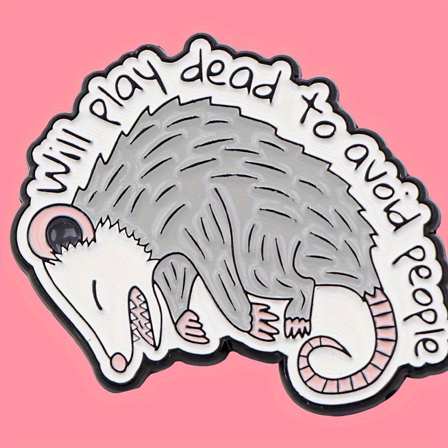 

Dmlsky Cute Opossum Enamel Pin Brooch - Zinc Alloy, Fashion Lapel Badge, Backpack Accessory, Unique Gift For Men