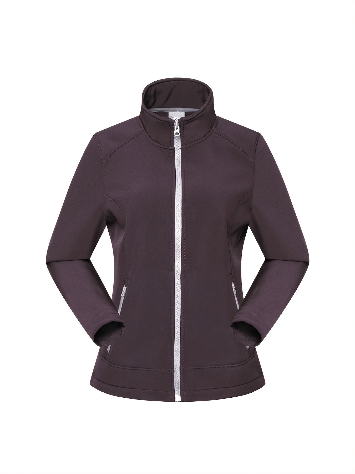 Soft-Shell Jacket, Windproof & Waterproof Stand Collar Jacket Outdoor  Fishing Hiking Jacket, Women's Outerwear