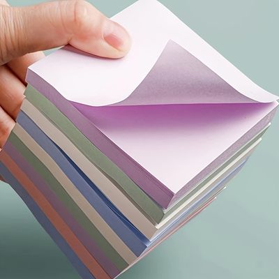 100sheets Solid Color Sticky Note For Kids & Adults, Papers, Arts And Crafts Projects