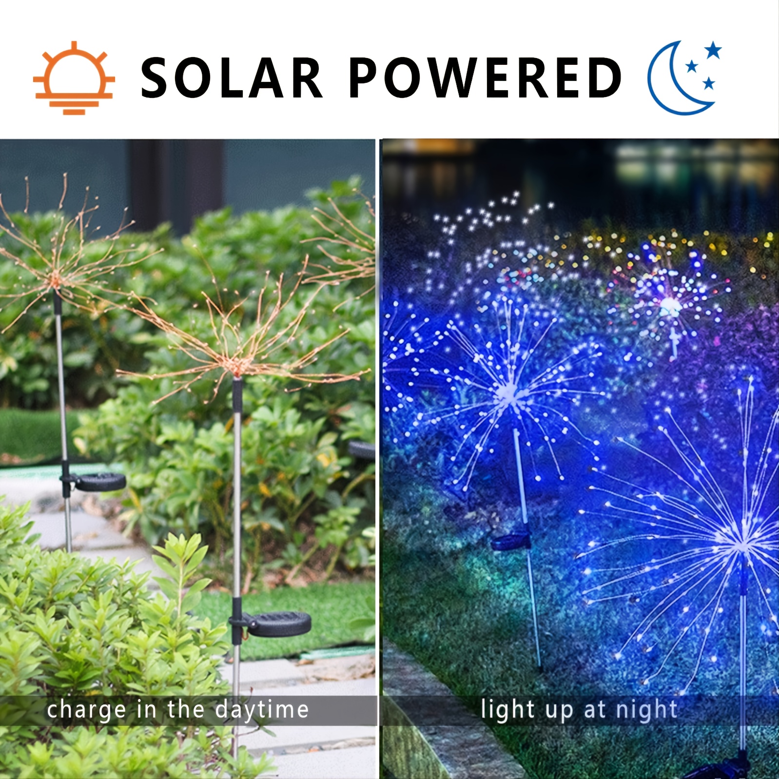 120LED Solar Fireworks Lights Outdoor Garden Decorations