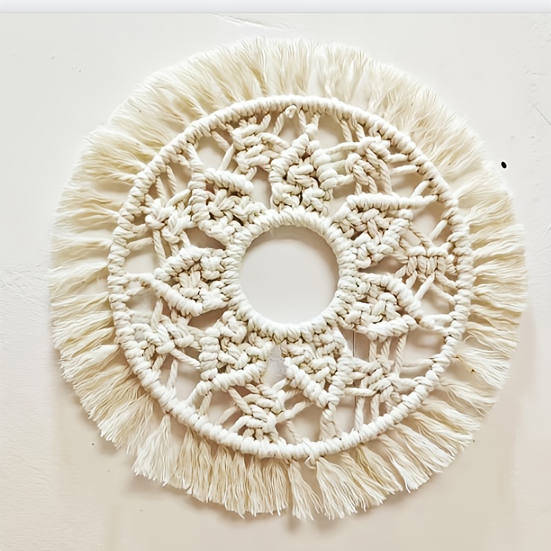 Tapiz de macramé grande para colgar en la pared, tapiz tejido a mano hecho  de ramas naturales e hilo de algodón, colgante de decoración de pared