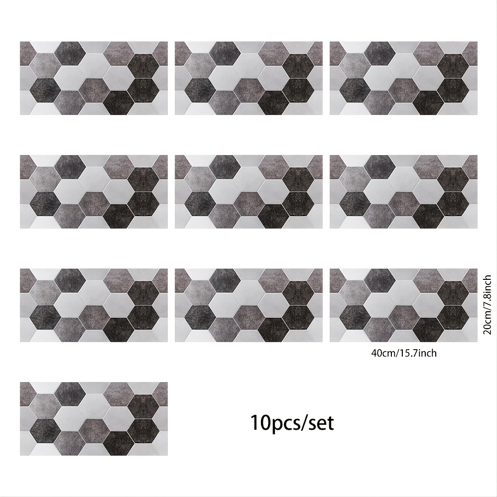 Hexagonal Tile Sticker White Kitchen Vinyl Decal Sticker - Temu