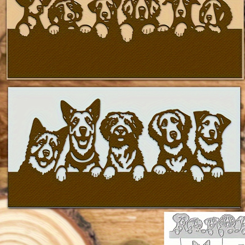 

Original Lovely Dogs Smiling Puppy Half-cut Borders Metal Cutting Dies Cut Die Birthday Wedding Decoration Paper Craft Mold Diy Scrapbooking & Stamping Stencils Supplies