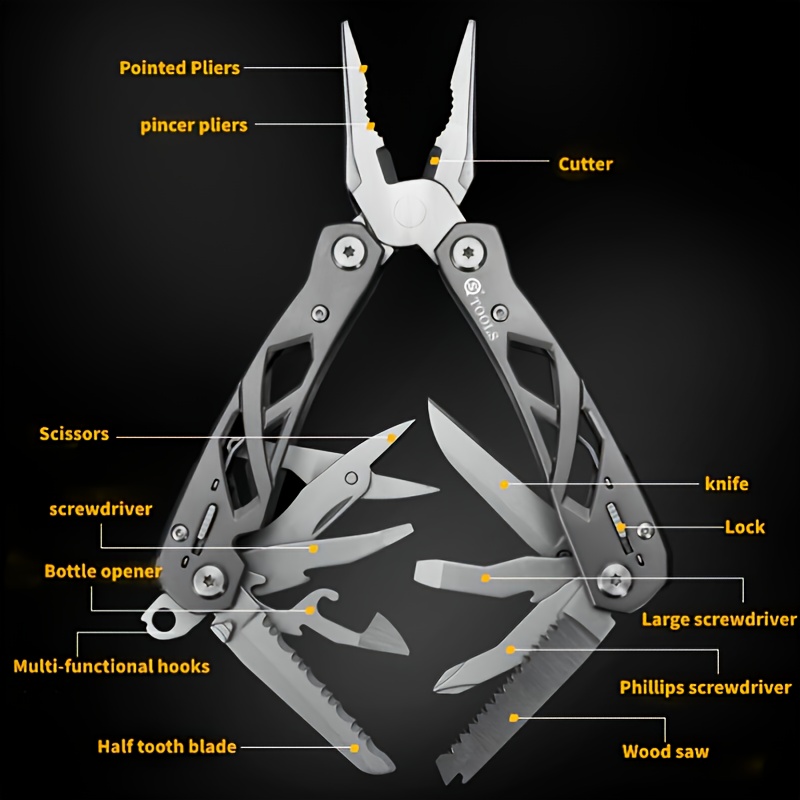 18 in 1 Stainless Steel Pliers Tool Set: Multifunctional - Temu