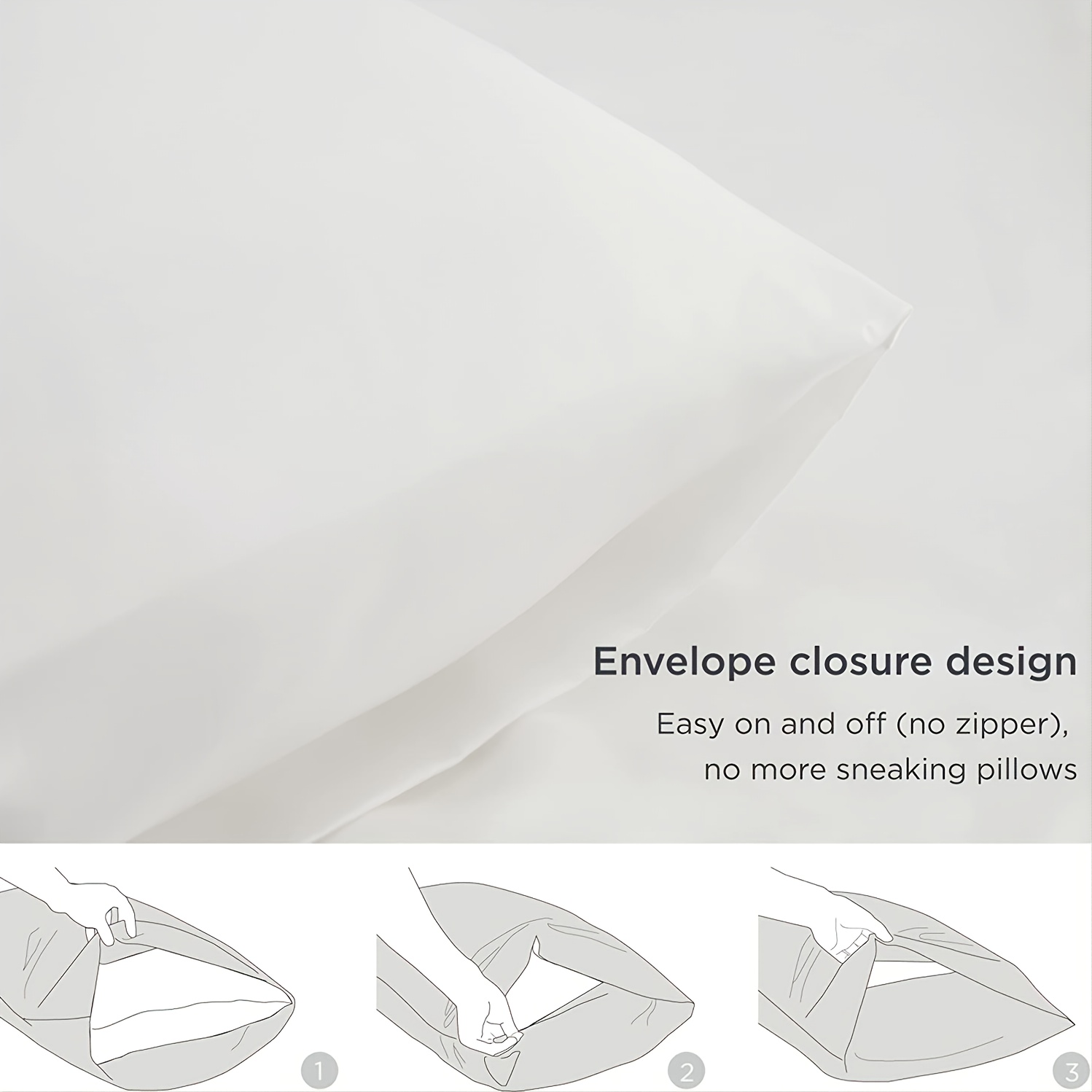 2pcs Satin Pillowcase Soft Pillow Case Envelope Closure Living Room Home Decor