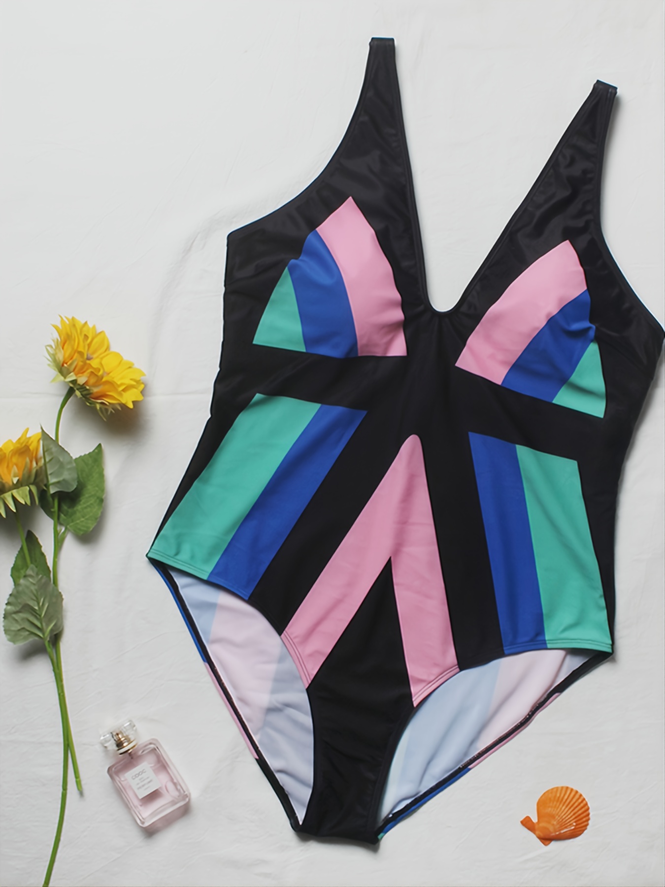 vbnergoie Womens Multi Color Tie-Dye Print Set Two Piece Swimdress