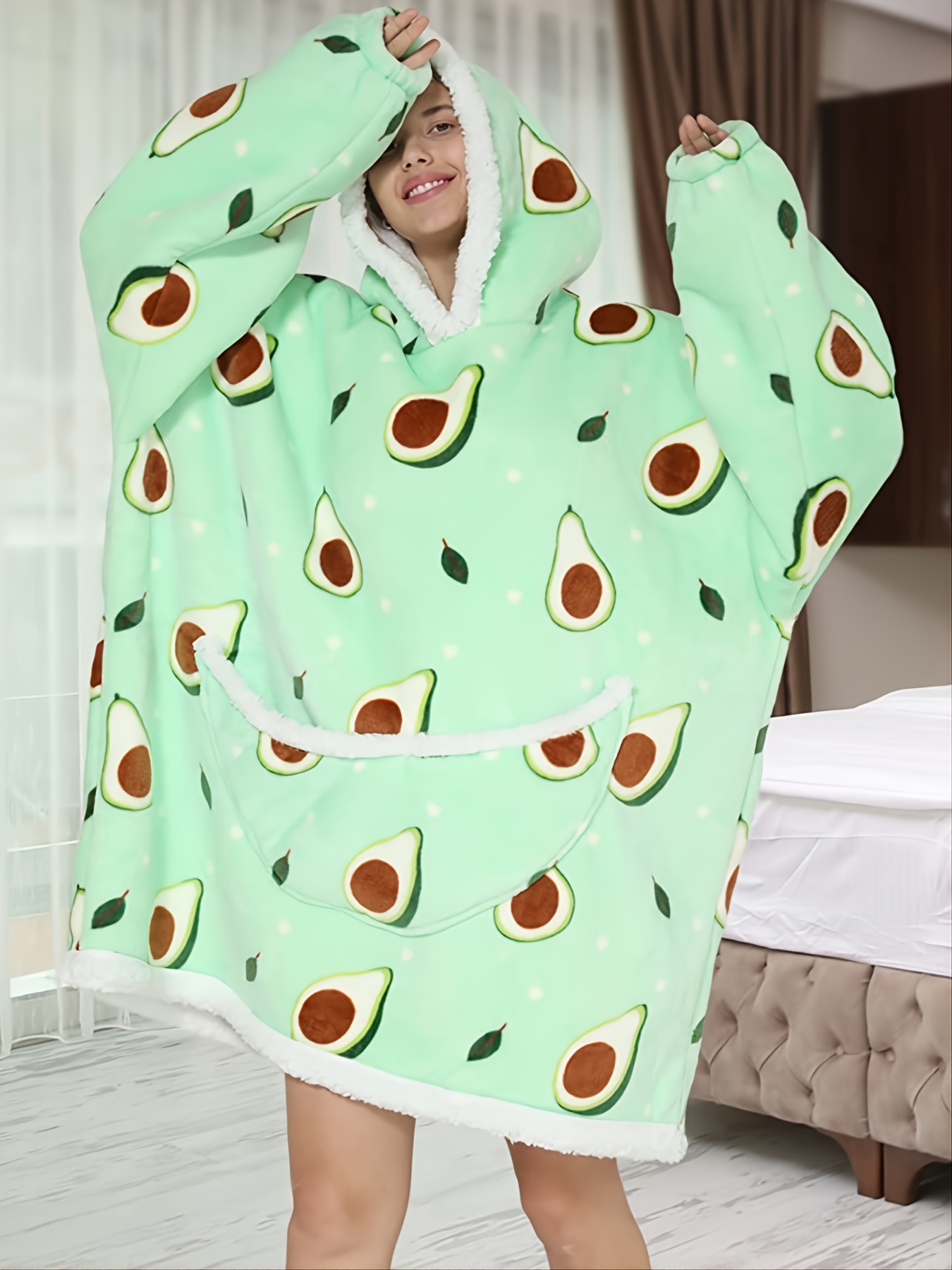 Soft Cozy Flannel House Robe Warm Fuzzy Cute Fruit Pattern - Temu