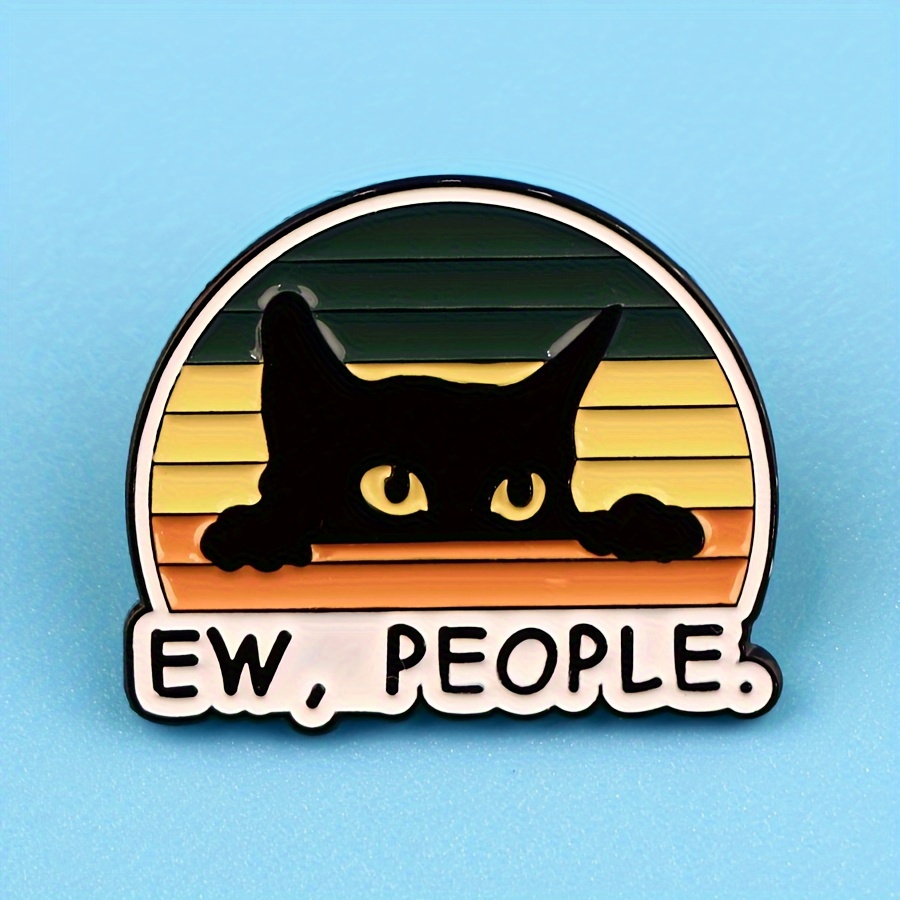 

1pc Cute Black Cat Enamel Pin Brooch Badge, Funny Animal Lapel Pin, For Backpacks, Bags, And Jackets, Ideal Gift For Friends