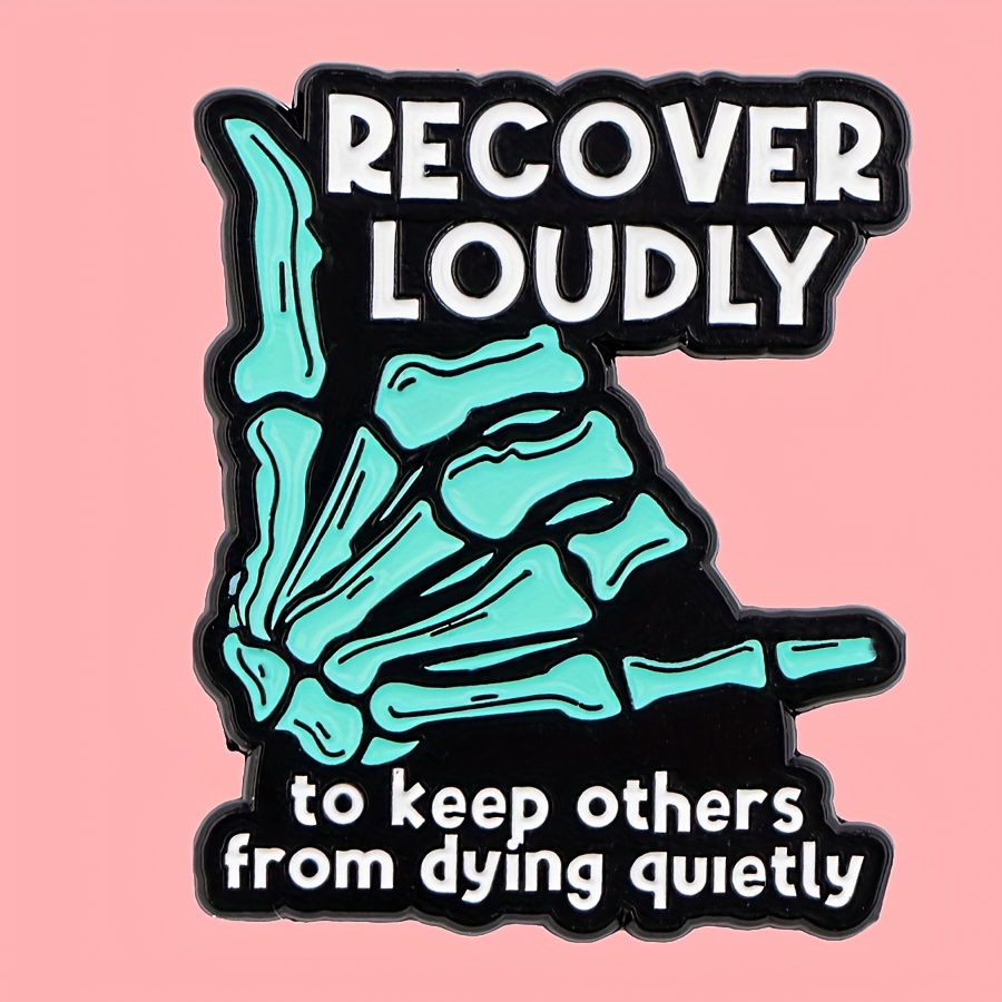 

Dmlsky Zinc Alloy Enamel Pin - 1pc "recover " Motivational Punk Badge For Backpacks And , Durable Brooch For Recovery And Awareness Support