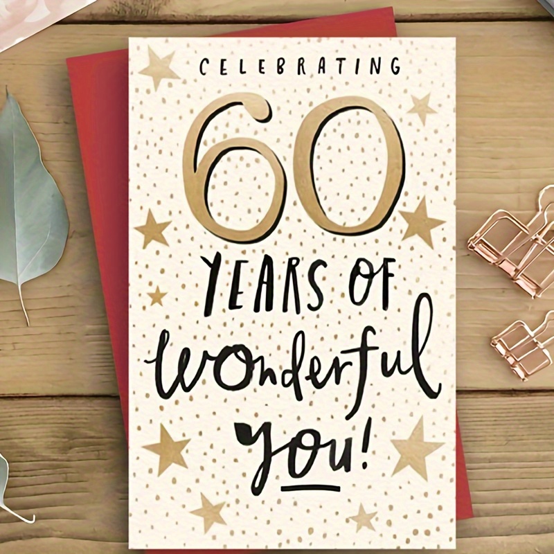 

60th Birthday Greeting Card For Anyone - Celebrating 60 Years Of ! - Perfect For Family And Friends