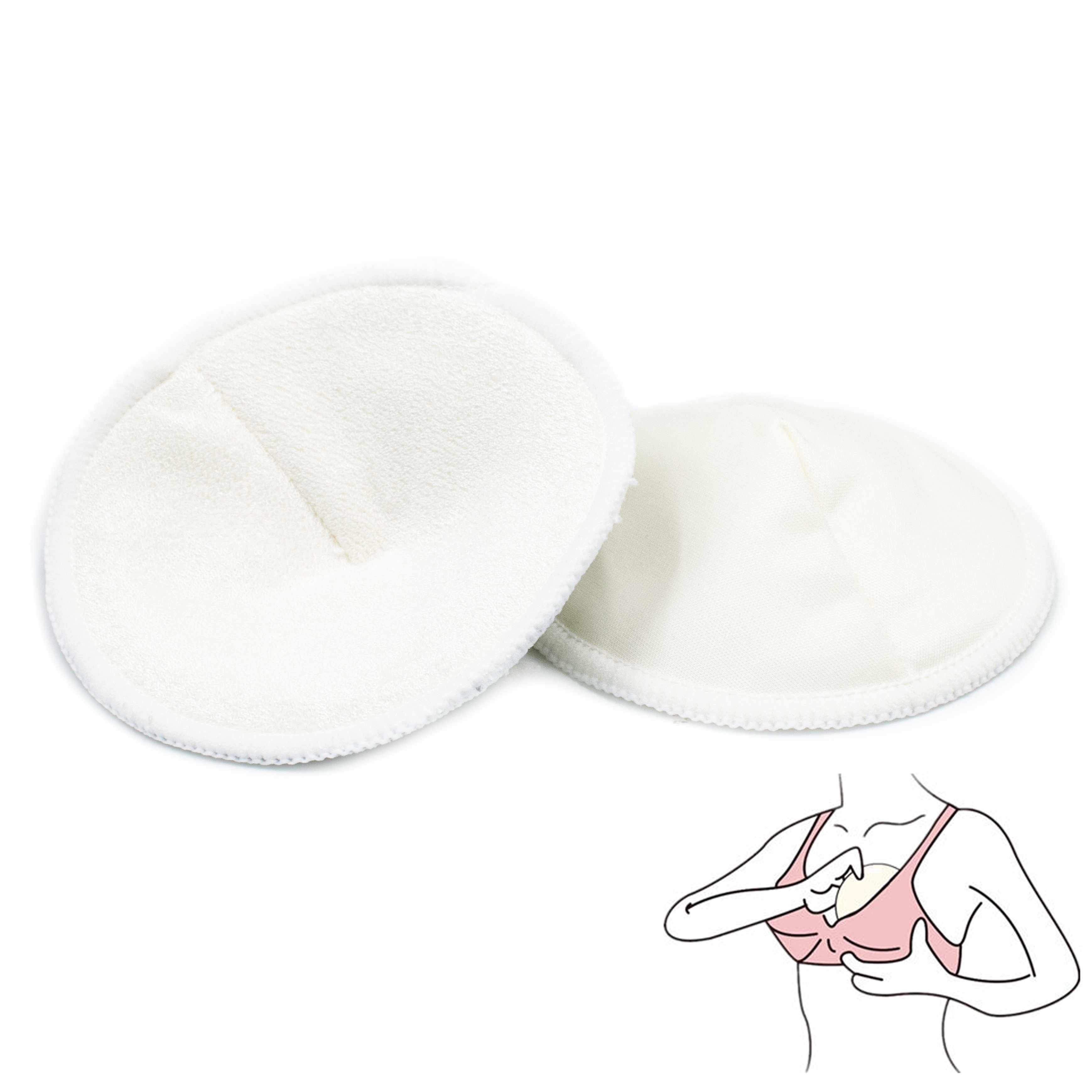 Nursing Breast Pads - 6 Washable Pads - Breastfeeding Nipple Pad for  Maternity - Reusable Nipplecovers for Breast Feeding