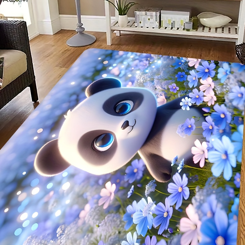 

Tapis Doux et Épais à Motif de Panda Mignon - Antidérapant pour Salle de Bain, Salon, Chambre, Buanderie - Lavable en Machine, Décoration Maison