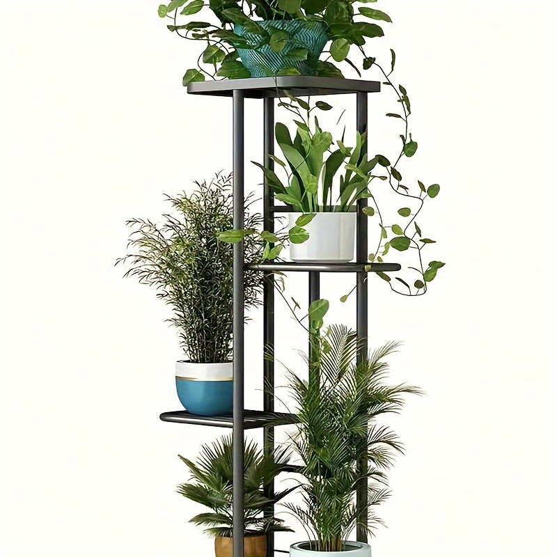 

4-tier Wrought Iron Plant Rack: Suitable For Balconies, Succulents, And Home Decor - Simple Assembly, Indoor/outdoor Use