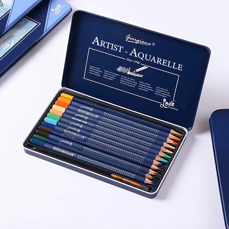 Pencil Set Sketch Water Soluble Oily Metallic Colored - Temu