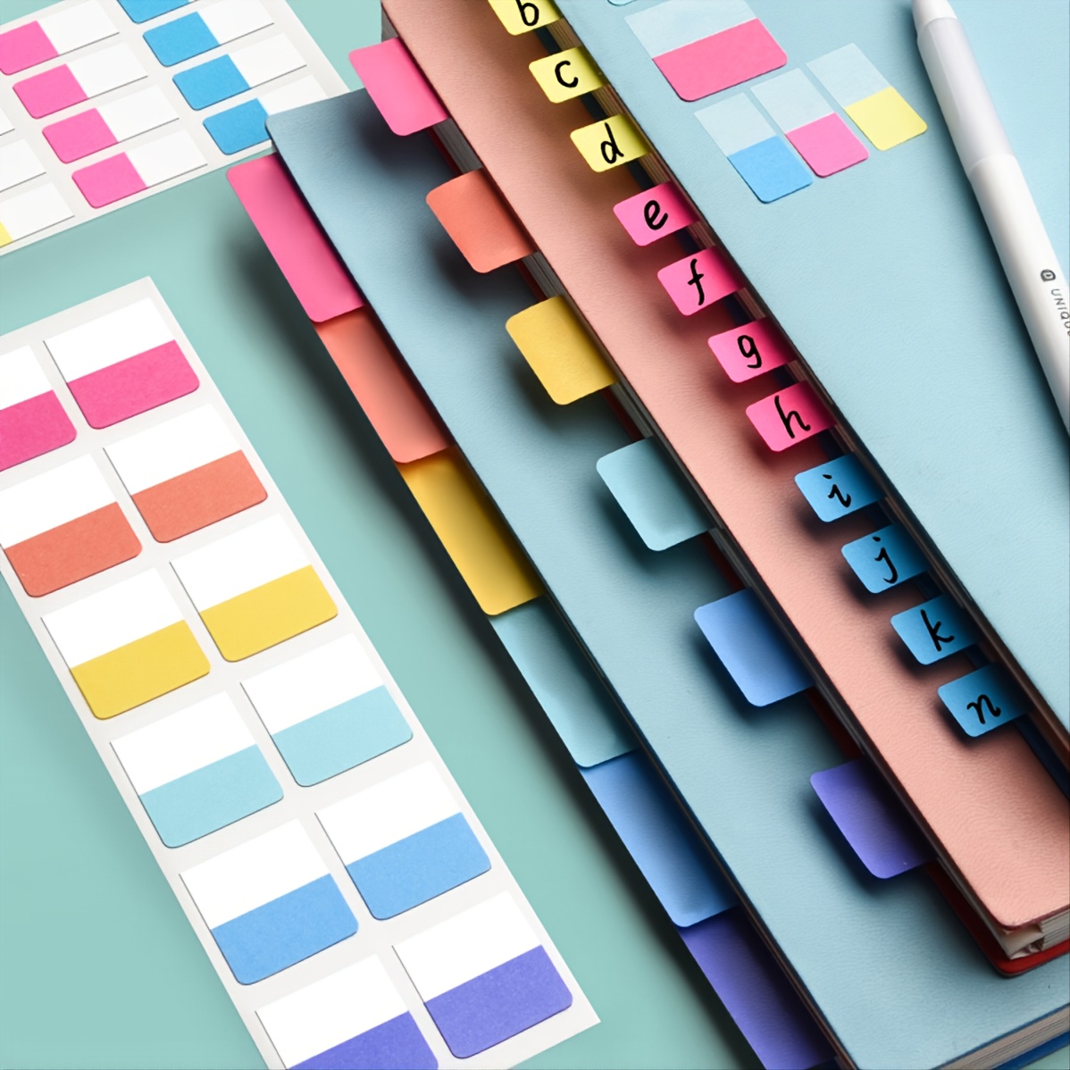  Marcadores de página adhesivos, pestañas de índice de colores,  notas adhesivas fluorescentes para marcadores de página, 200 unidades :  Productos de Oficina