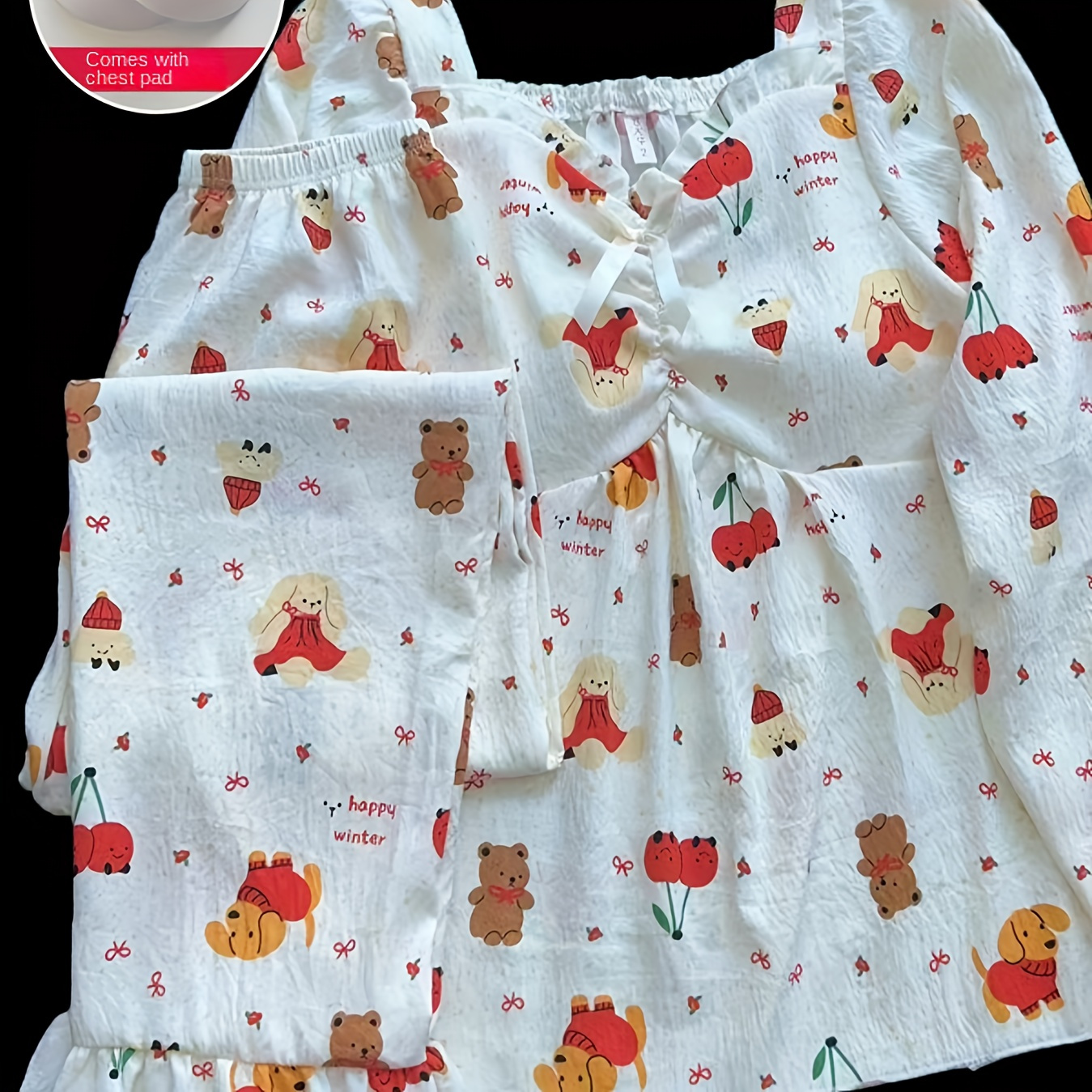 

Women's & Set, Polyester, Long Sleeve, Sweet Two- , , , Sleeveless, No , /, Pad, Christmas/new