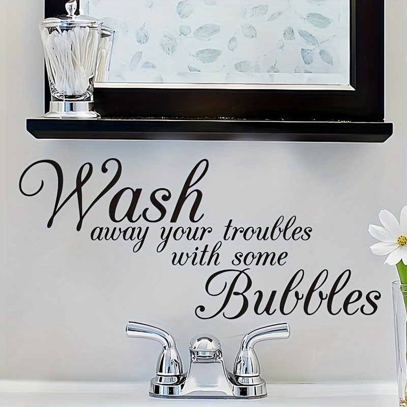 

Bathroom Decal - Pvc -adhesive Art Decor ' Troubles ' Graphic, Removable For , Tub - For , Accessories, 1 , 11.8x23.6