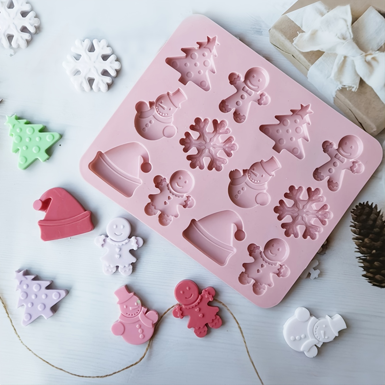 3D Christmas Snowflake Silicone molds Soap Mold Chocolate Mold DIY Fondant  Baking Cooking Cake Decorating Tools