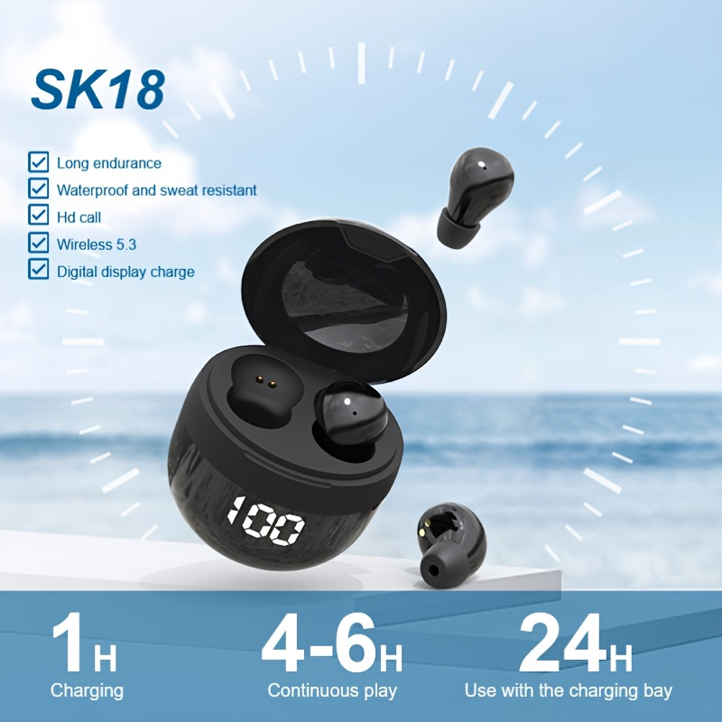 Auriculares de conducción ósea, auriculares abiertos inalámbricos Bluetooth  5.3 con micrófono, IPX5 impermeables a prueba de sudor para correr