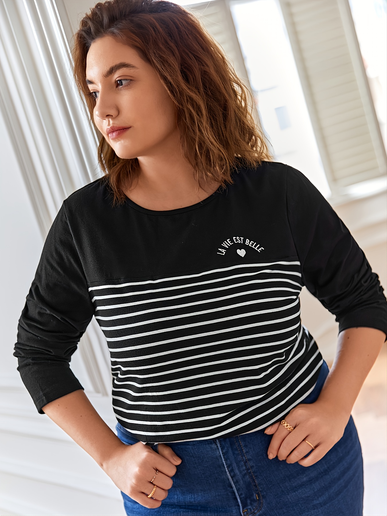 plus size striped crop top