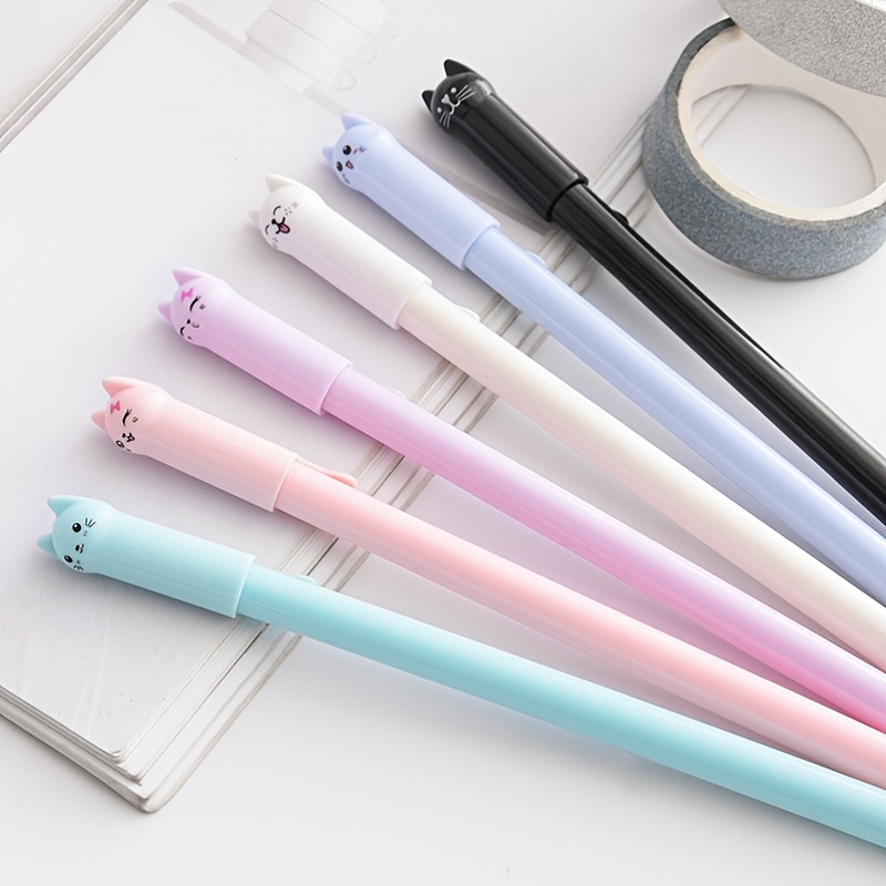 4 pcs/lot Kawaii Erasable Pen Bear Panda Pink Pig Cat Pens Cute Cartoon  Animals Washable Handle Gel Pen 0.35mm Refill Rods Gift