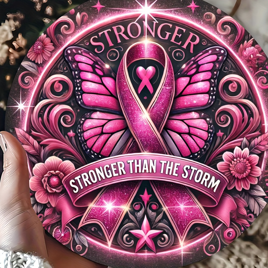 

1pc Breast Cancer Awareness Theme Vintage Metal Tin Sign - Iron Wall Art For Home Decor, Health , Medical Facilities, Community Centers, Office Decor, Support Plaque