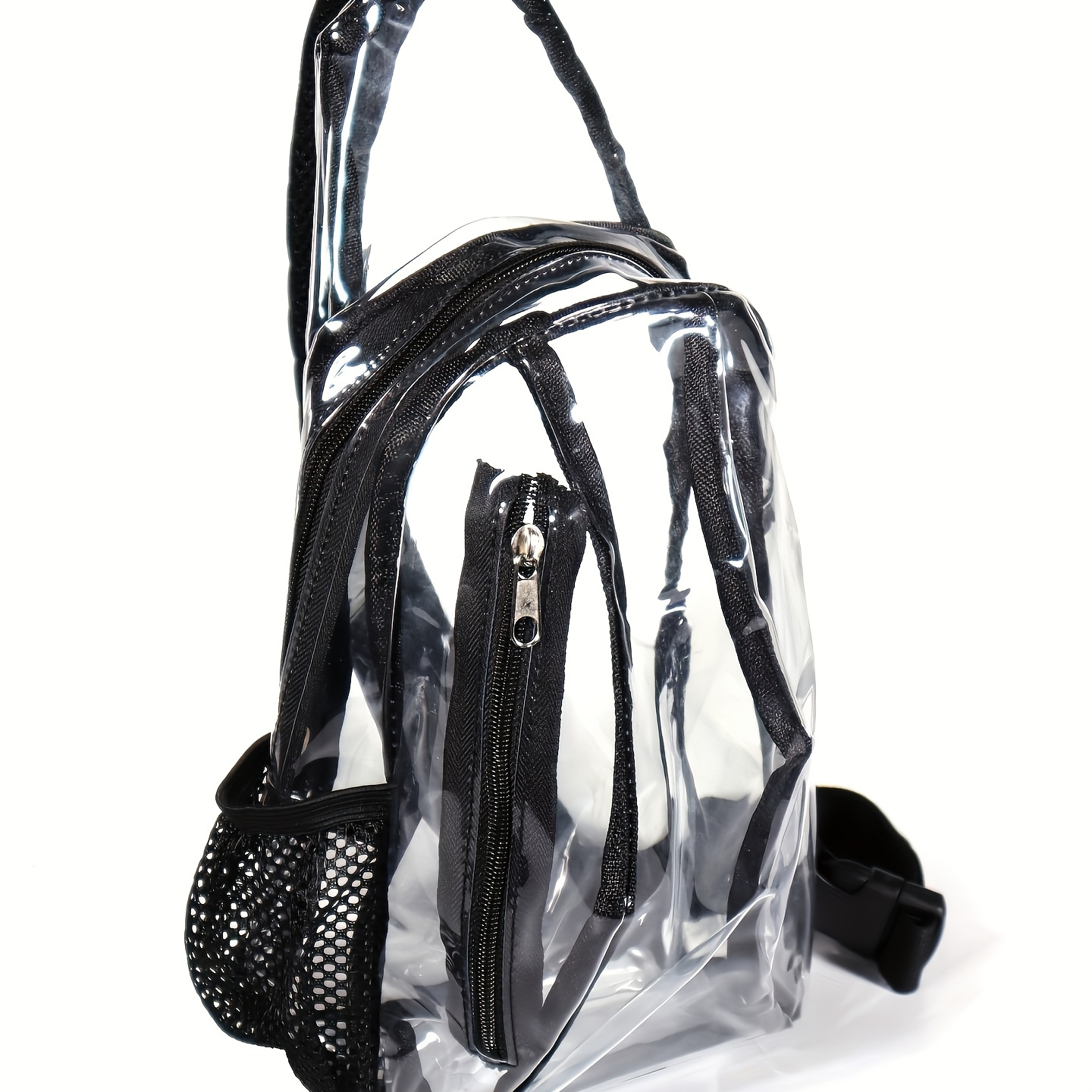 

Waterproof Transparent Slant Shoulder Backpack, Clear Versatile Trendy Satchel Bag For Men Women