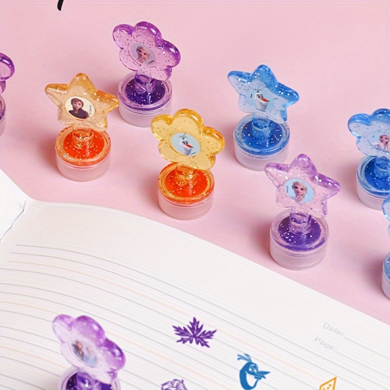 

9pcs Disney Officially Licensed Stamp Collection, Kawaii Cartoon Seals For Scrapbooking, Diary Decor, Notebook, School Supplies & Birthday Gift