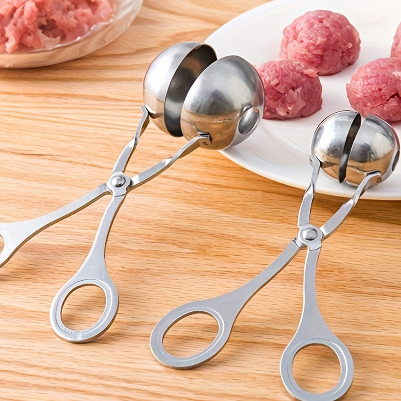 2PC Meatball Scoop Ball Maker, Stainless Steel Meat Baller Tongs, Cake Pop  Maker Meatball Maker Melon Baller Cookie Scoop Cake Rice Dough Ice Tongs