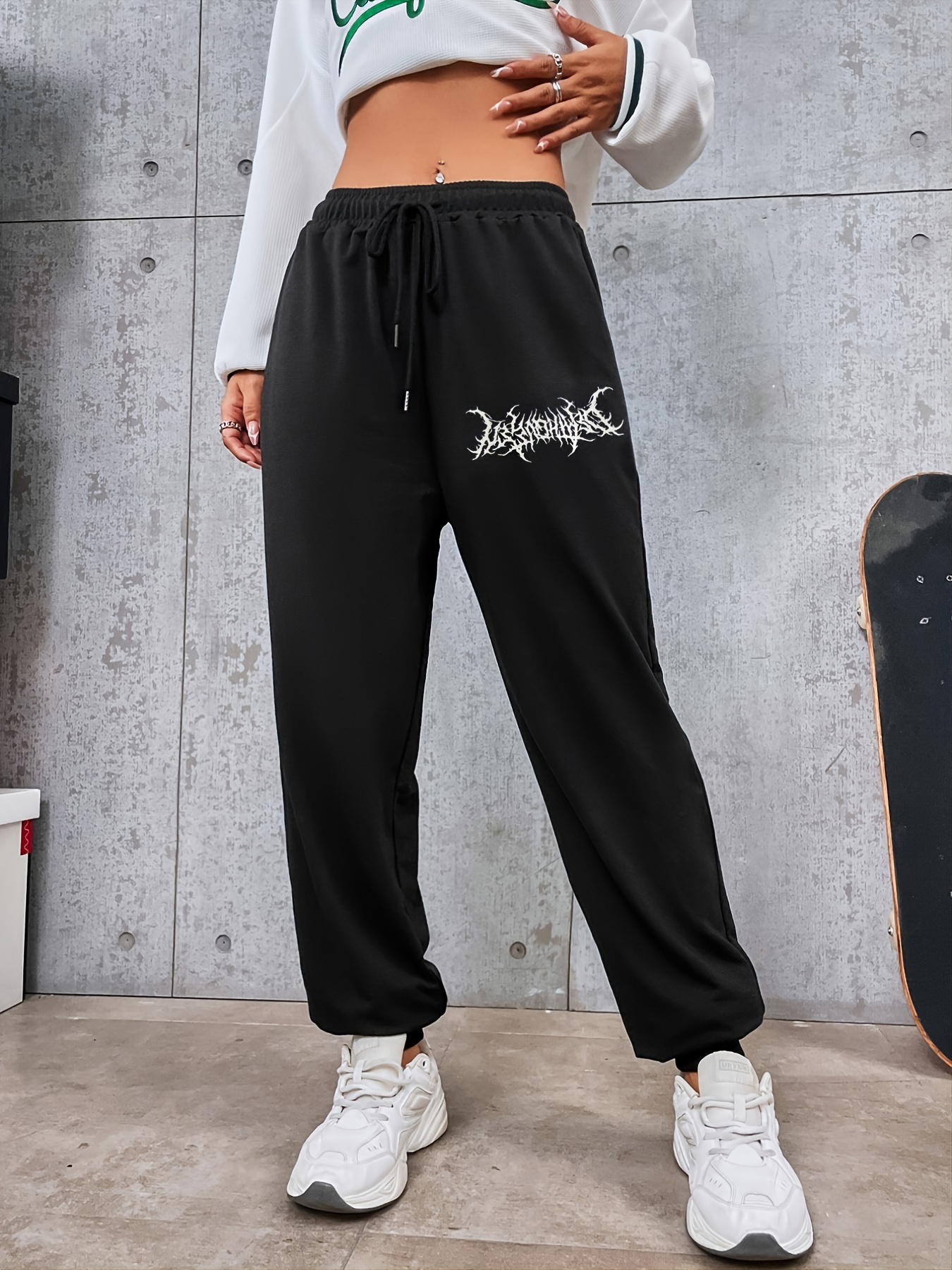 Relaxed Fit Sweatpants Girls Casual High Waist Sports Active - Temu