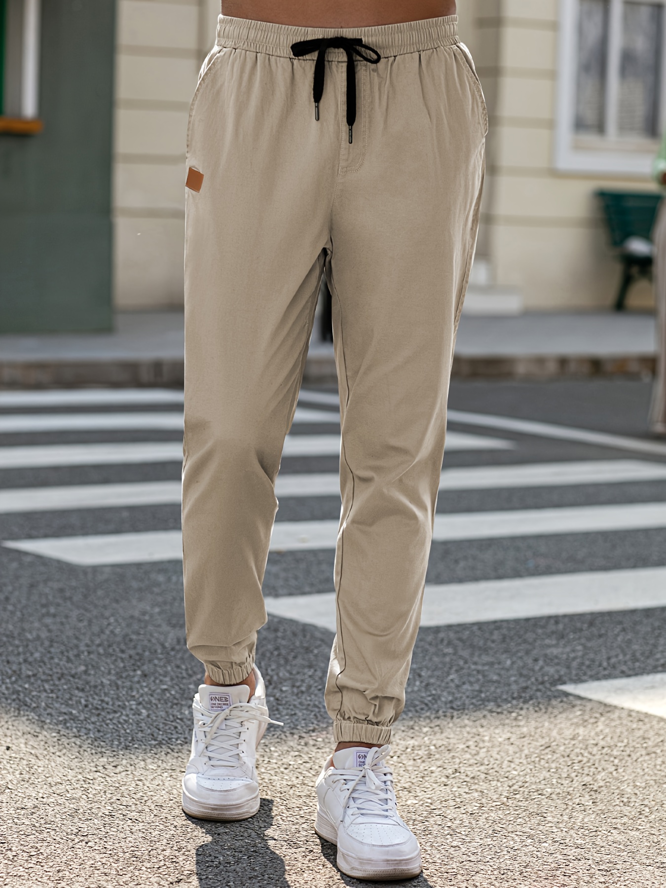 Pantalon de jogging homme en coton mélangé avec cordon de serrage