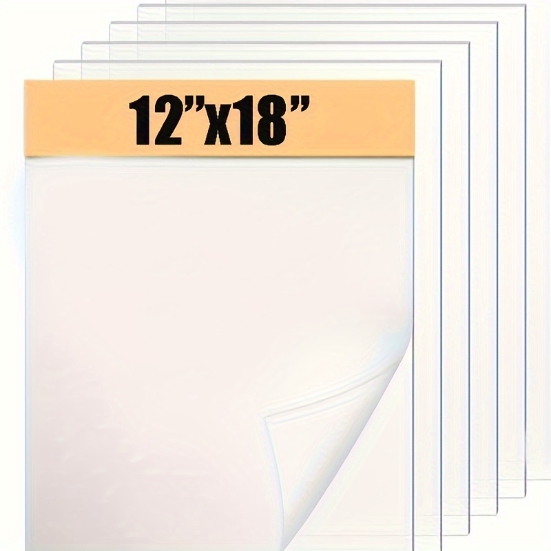 

Versatile 12x18" Clear Pet Acrylic Sheets - Durable, Easy-to-cut Panels For Crafts, Picture Frames & Diy Displays