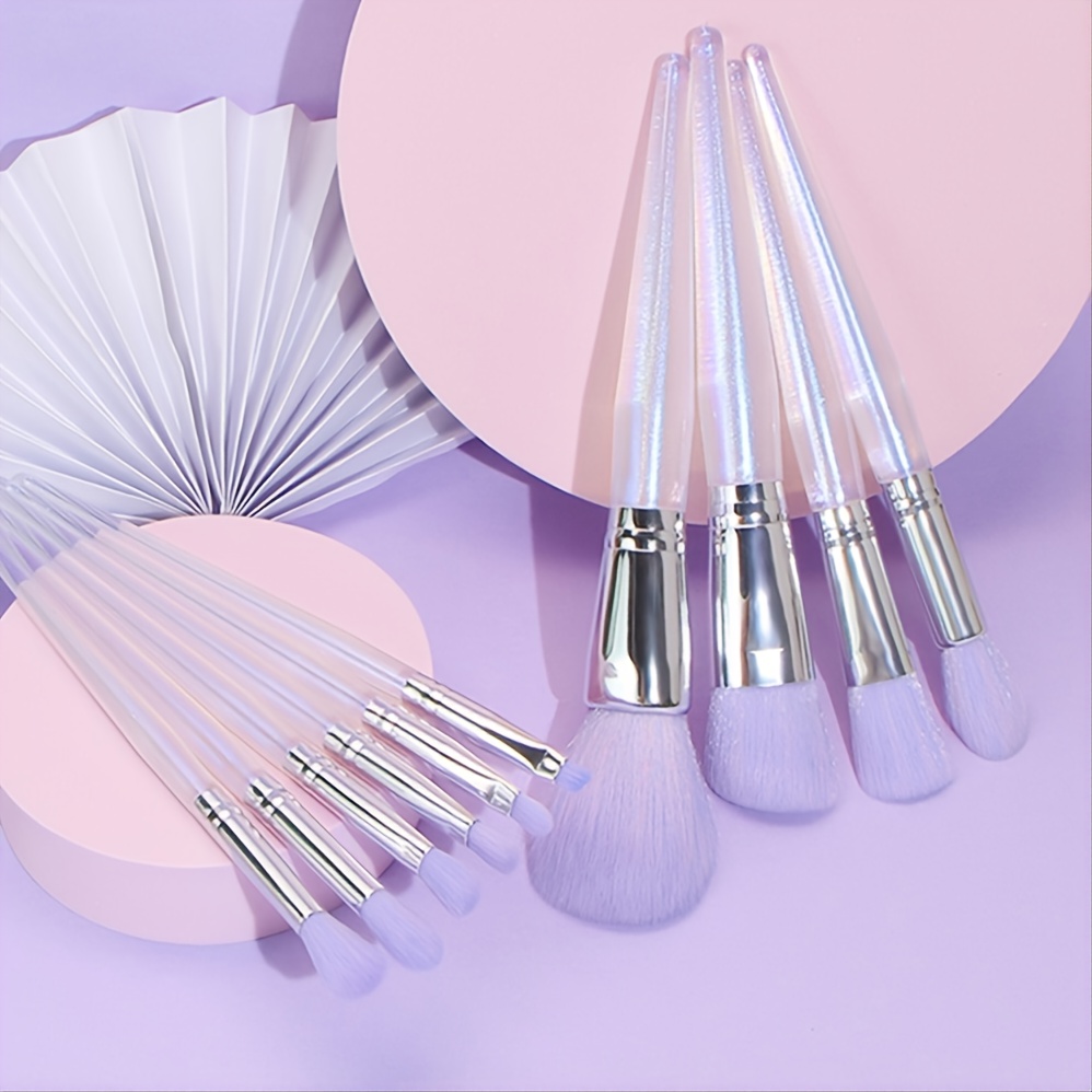 10-piece Professional Makeup Brush Set in Moonlight Purple for Foundation and Powder Blush