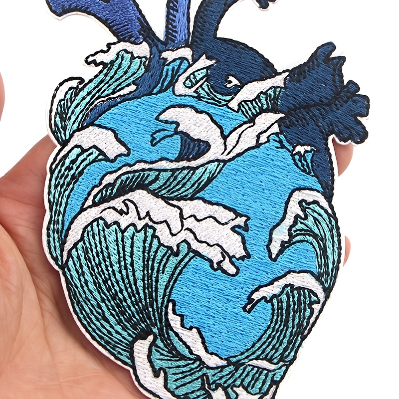 

Blue Heart Patches For Clothing Hat Backpack, Cartoon Sewing Patch, Clothes Bag Decoration