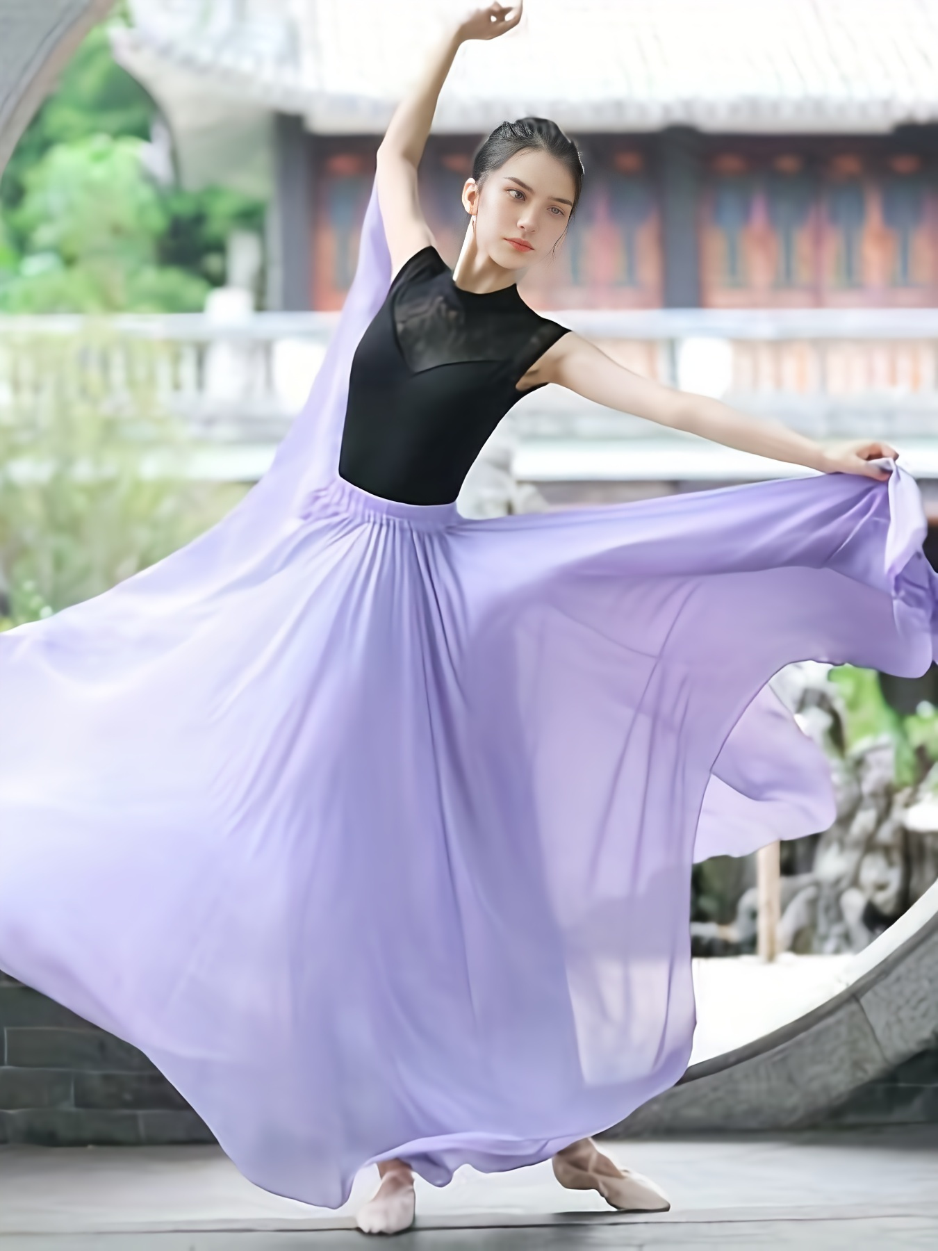 Jupe de Danse de Salon pour Femmes Longue balançoire dégradée Fluide  élégante vêtements de Danse Classique Jupe d'entraînement de Salle de Bal