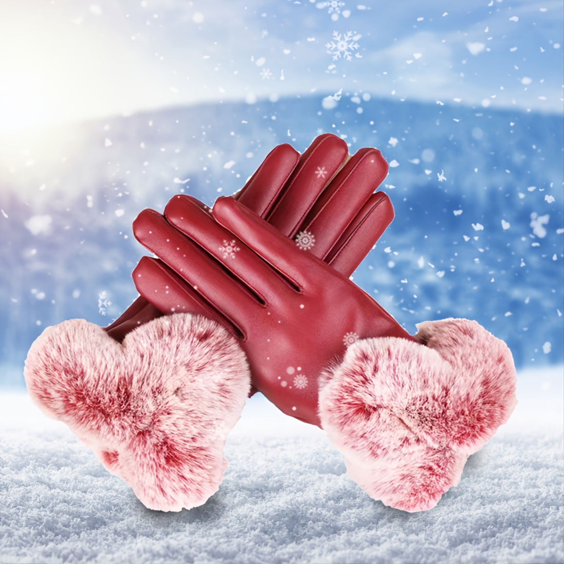 Guantes de invierno, guantes térmicos para pantalla , guantes térmicos de  esquí, ajustables, antideslizantes, resistentes mujer , rojo M M rojo  Macarena Guantes de invierno
