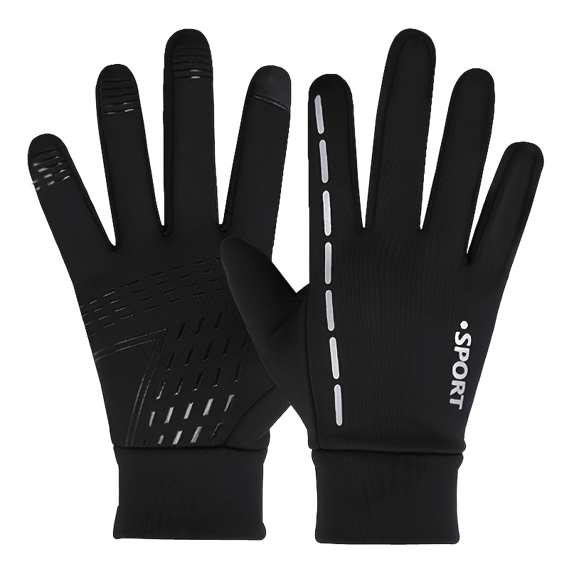 1pair Winter Cold-Proof Touch Screen Gloves, Men's Windproof Waterproof  Warm Gloves, For Running, Cycling, Driving, Fishing