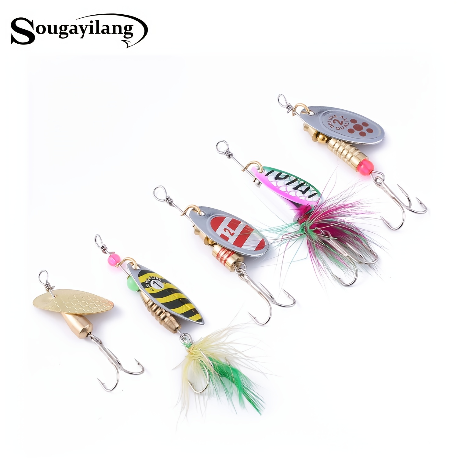 Sougayilang Spinner Fishing Lure With Sequins Metal Hard - Temu Canada