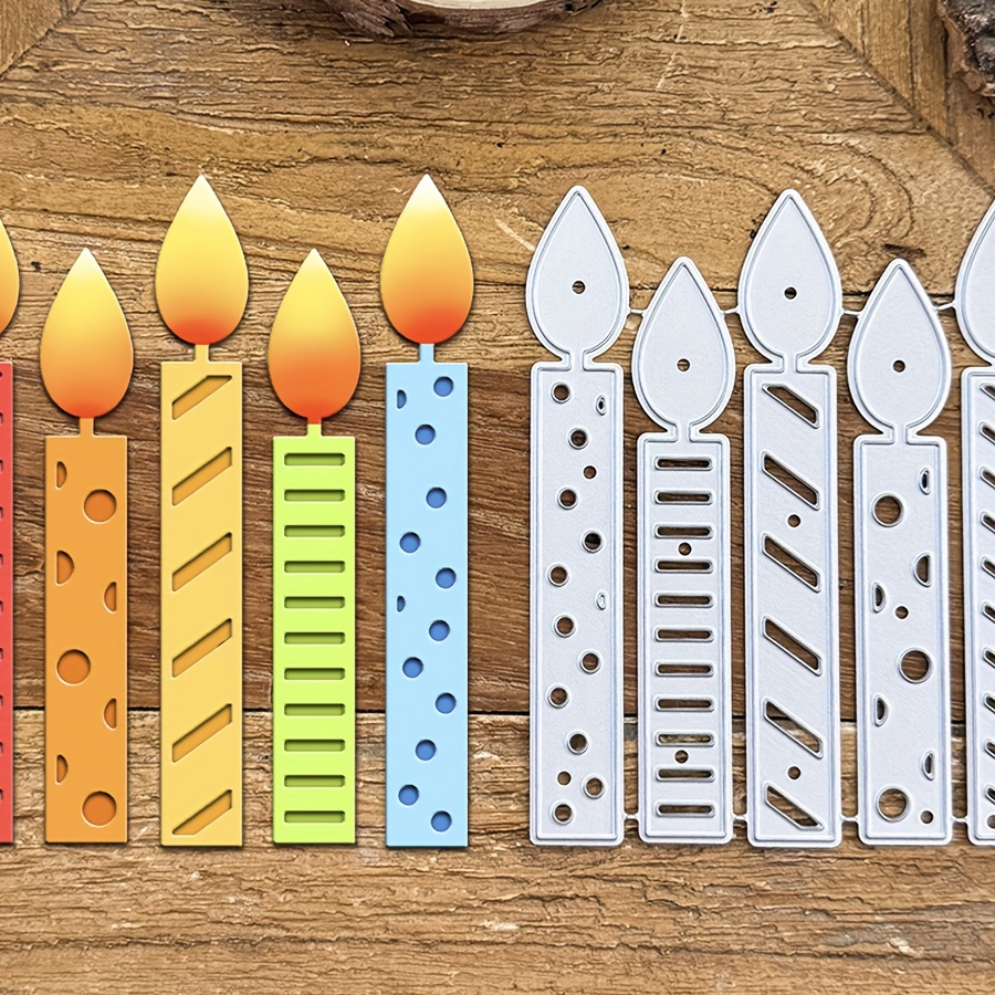 

Metal Birthday Cake Candle Cutting Dies Stencils Set For Scrapbooking, Diy Paper Card Craft Embellishments, Decorative Embossing, Crafting Tools For Home Projects