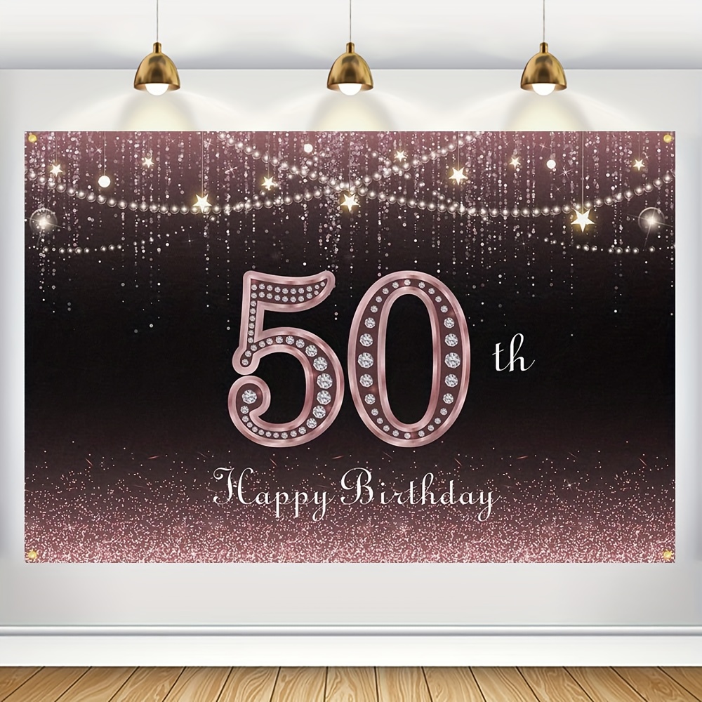 1pc, Decoración De Banner De Feliz Cumpleaños (109.98x179.83cm), Fondo De  Banner De Feliz 50 Cumpleaños, Decoraciones De Cumpleaños De 50 Años Para Mu