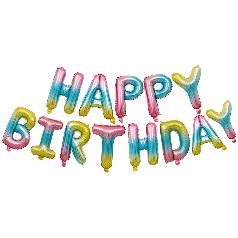 Happy Birthday Banner (3d Lettering) Mylar Foil Letters | Inflatable ...