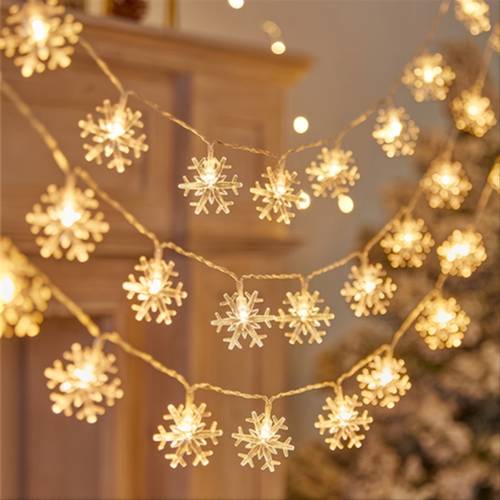 LED Christmas Snowflake String Lights, Party Decor Lights
