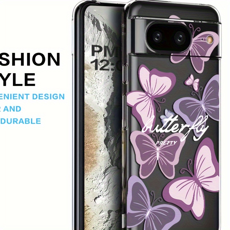 

Purple Butterfly Popular Pattern Thin, Shock-resistant And Anti-fall Protective Case, Suitable For /pixel 8/pixel 7/pixel 7a/ Pro/pixe 6a/pixe 6 Mobile Phones