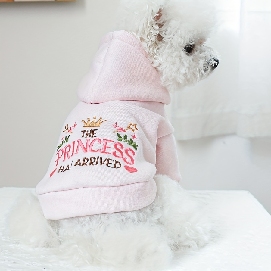 

Cozy Princess Hoodie For Small Dogs - Warm Polyester Knit Pet Sweater, Fall & Winter