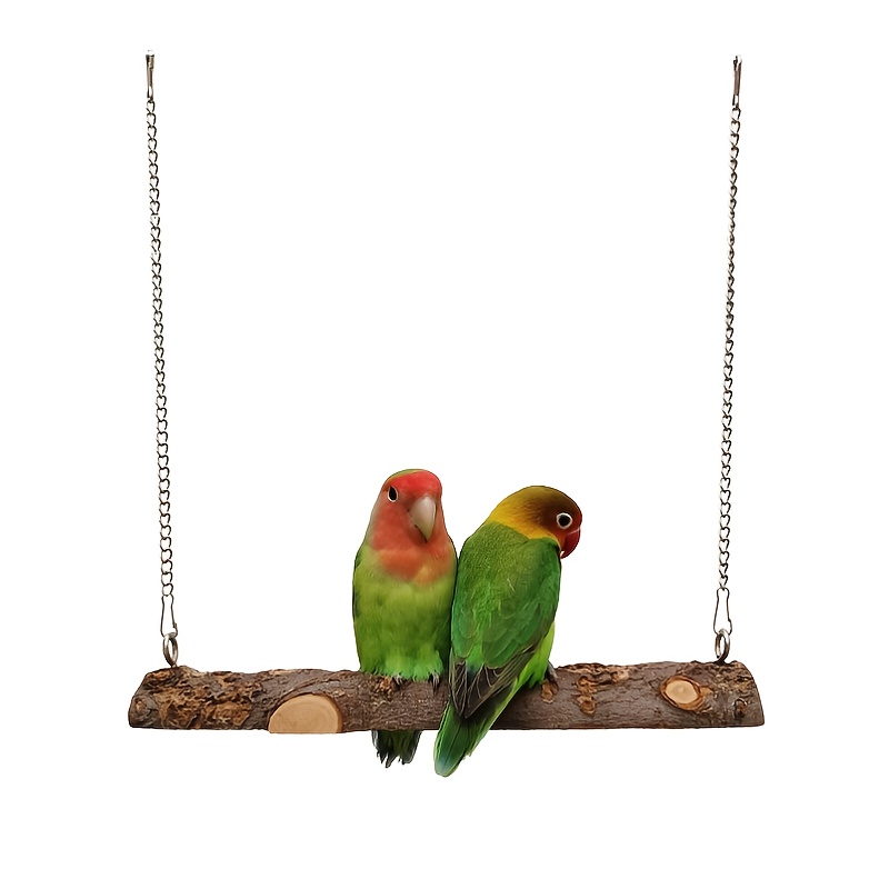 Applewood Parrot Swing, Bird Wood Swing Perch, Pet Bird Climbing